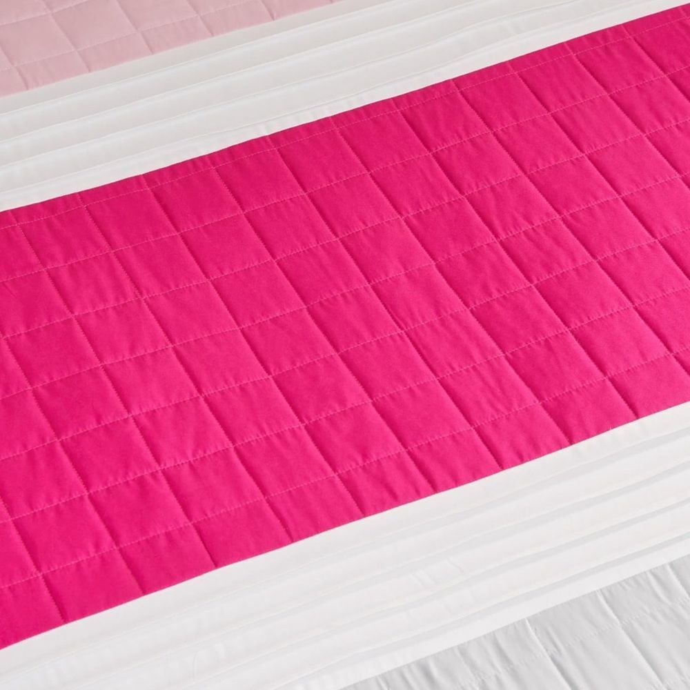 **SOLD** Juicy Couture Home 5PC Pink Gray Color Block Striped Comforter Bed Set - Picture 10 of 16